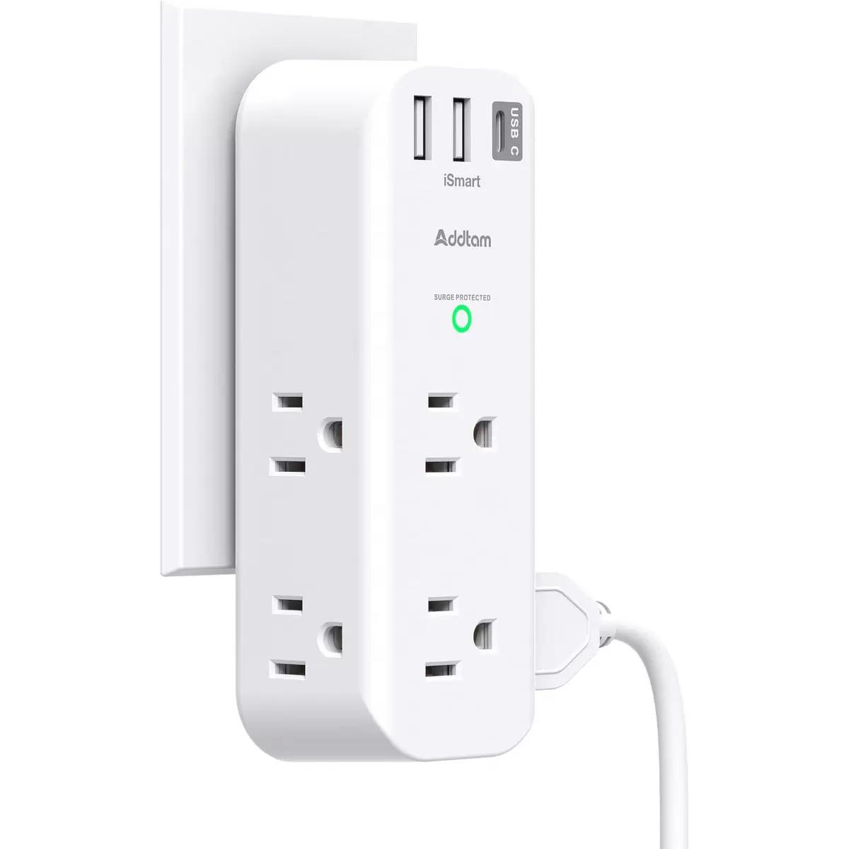 Surge Protector Outlet Extender with Rotating and Multi Plug for $9.19