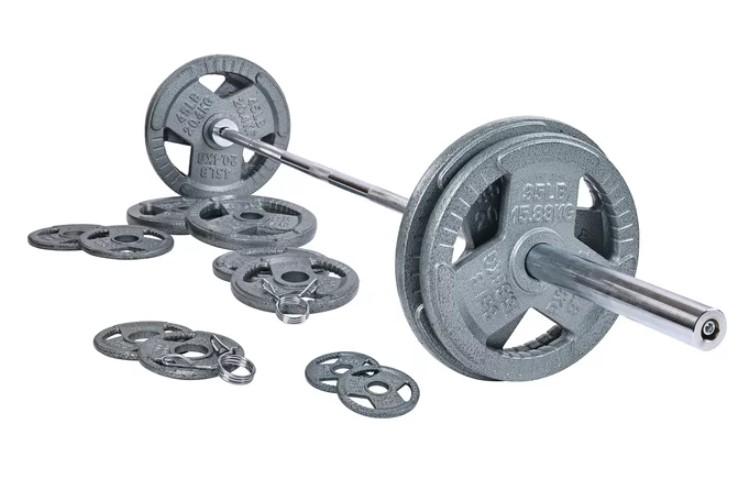 300-Lb BalanceFrom Cast Iron Olympic Weight Set for $199.99 Shipped