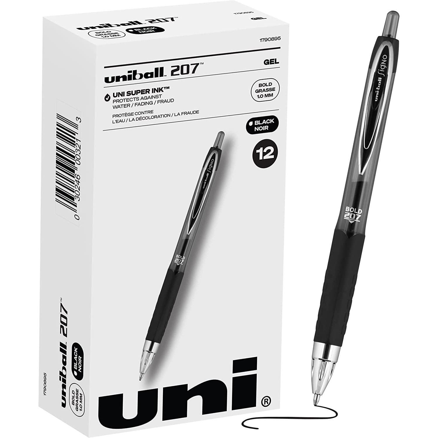Uniball Signo 207 1.0mm Black Gel Pens 12 Pack for $8.24 Shipped