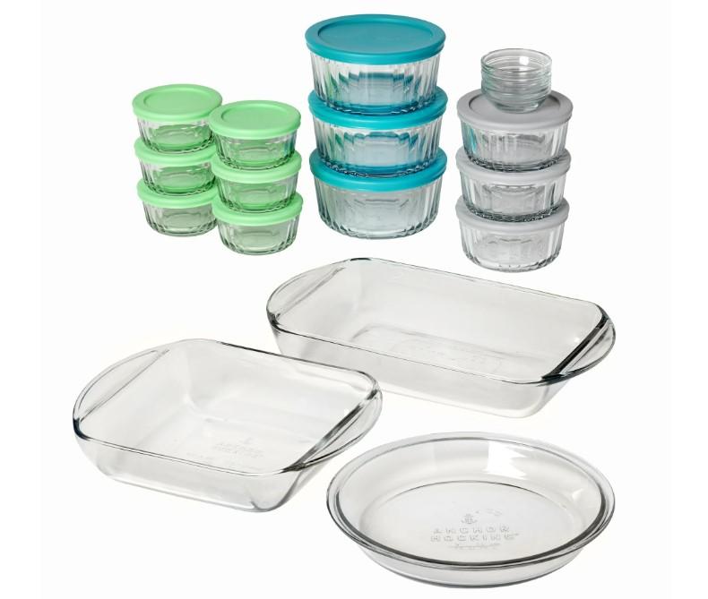 Anchor Hocking Glass Food Storage Containers and Baking Dishes for $20
