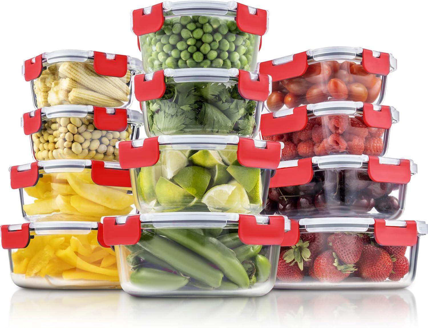 FineDine 24-Piece Superior Glass Food Storage Containers Set for $17.60