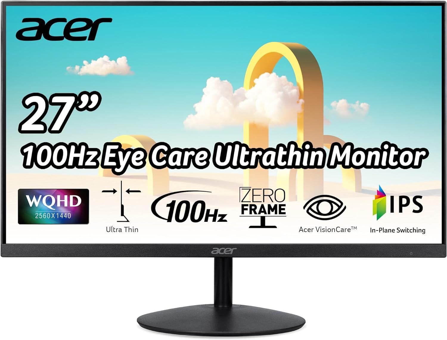 27in Acer SB272U Ebiip WQHD IPS Zero-Frame Monitor for $109.99 Shipped