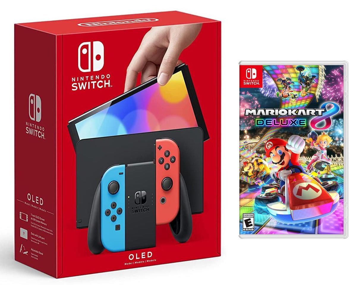 Nintendo Switch OLED Console System with Mariokart 8 Deluxe for $309.99 Shipped