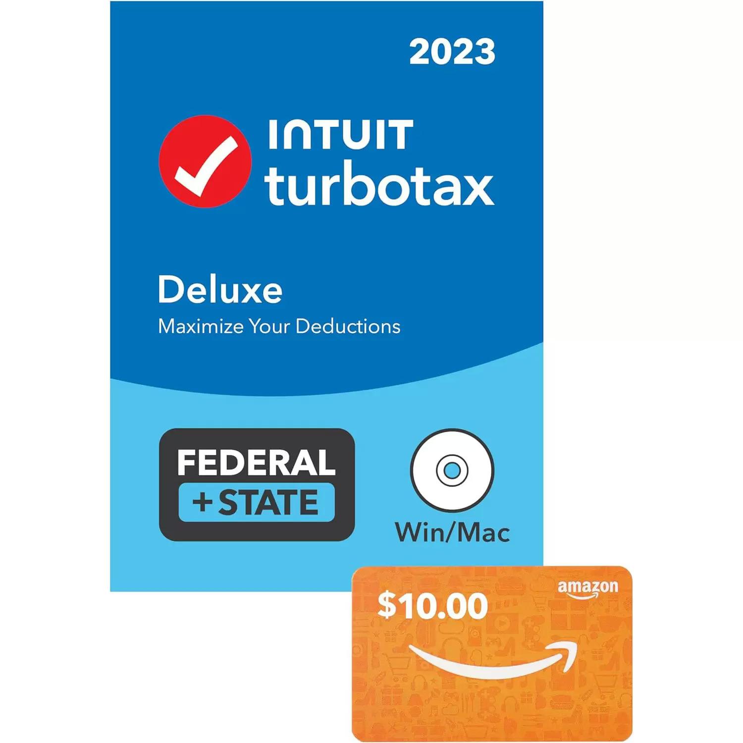TurboTax Tax 2023 Return Software with $10 Amazon Gift Card for $44.99 Shipped