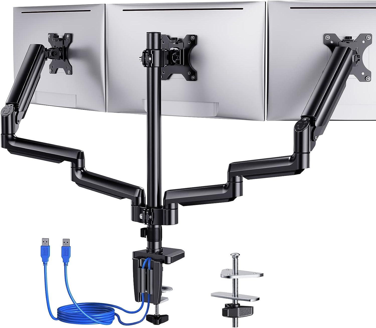 ErGear Dual-Gas Spring Arm Triple Monitor Stand Mount for $42.39 Shipped