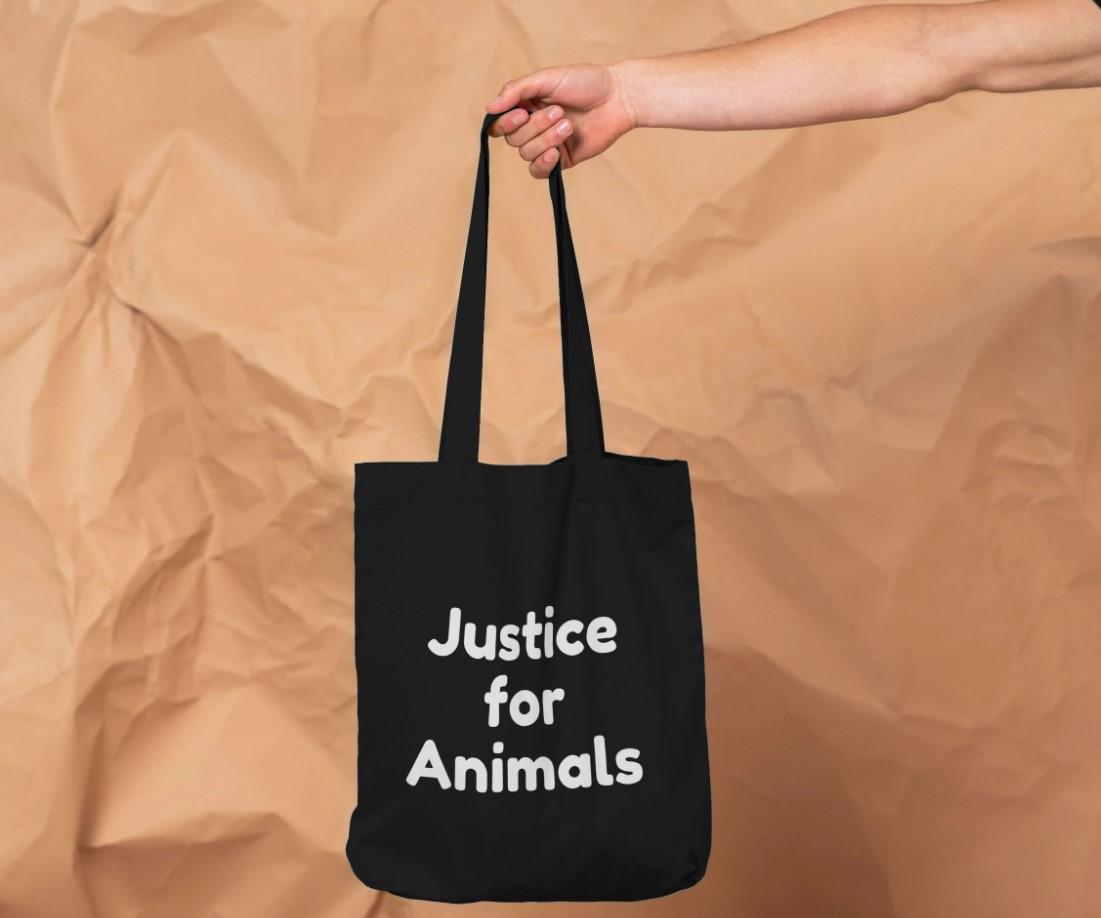 Free Justice for Animals Tote Bag