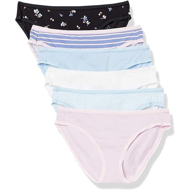 Amazon Essentials Womens Cotton Bikini Brief Underwear 6 Pack for $6.30