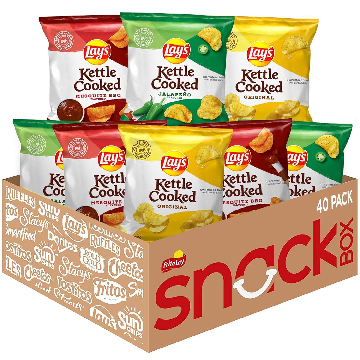 Lays Kettle Cooked Potato Chips 40-Pack for $12.99