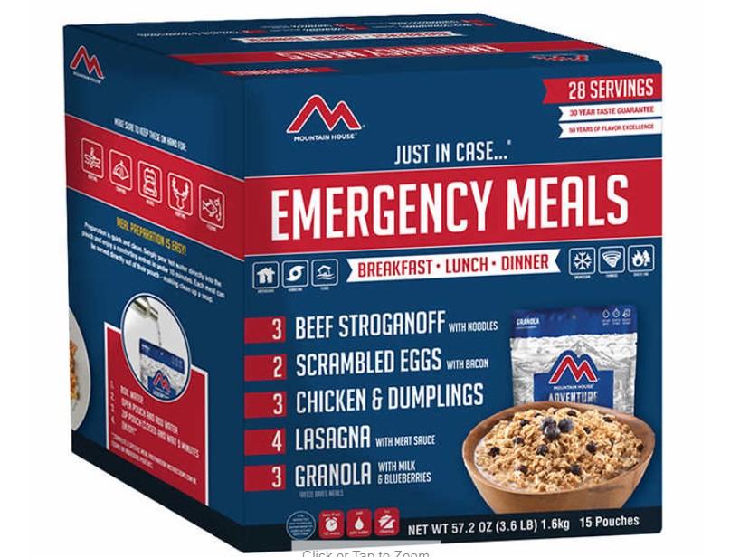 Mountain House Emergency Meal Kit 28 Servings for $69.99 Shipped