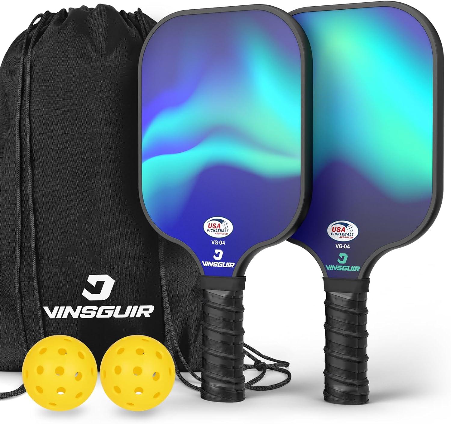 Fiberglass Pickleball Paddles with 2 Pickleballs for $16
