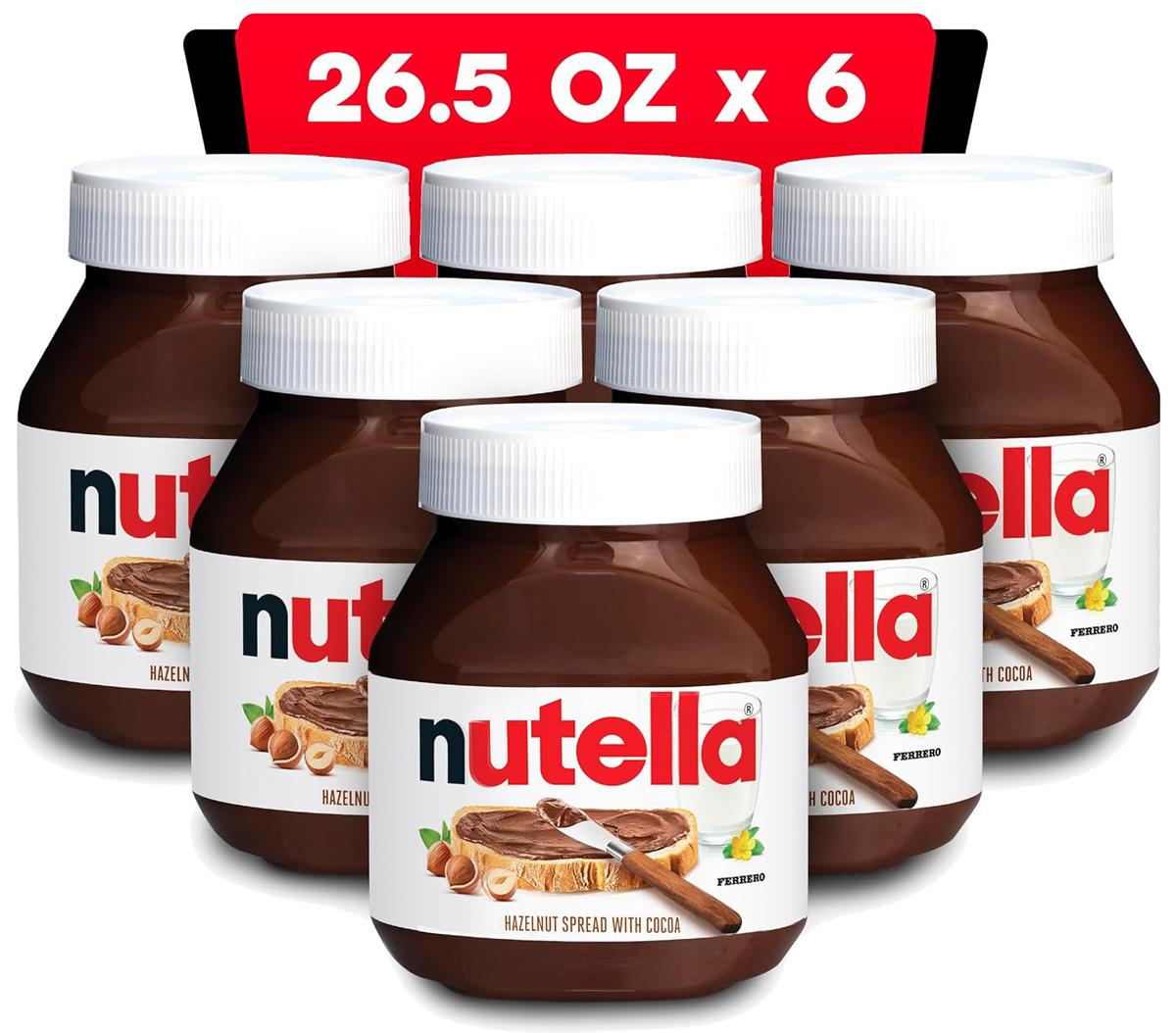 Nutella Hazelnut Spread with Cocoa for Breakfast 6 Pack for $25.44 Shipped