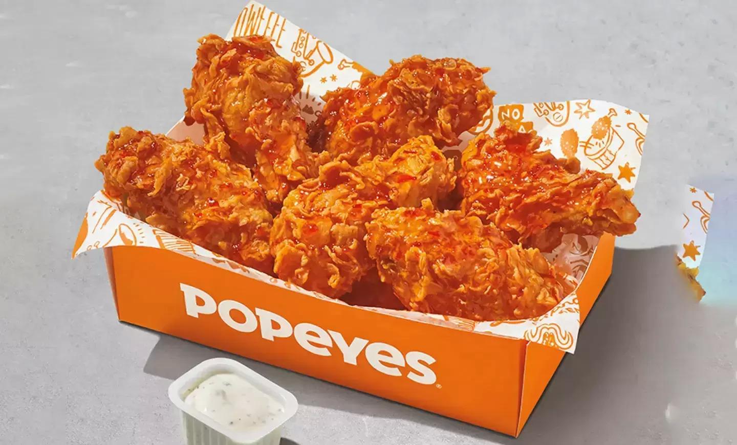 Popeyes 6-Piece Chicken Wings Buy One Get One $1
