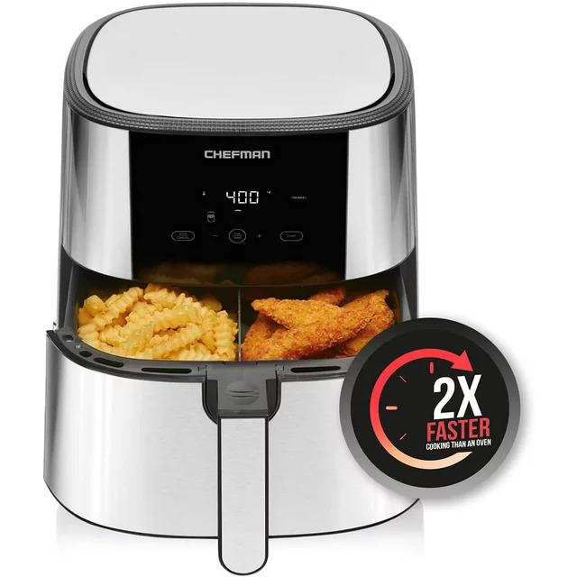 Chefman Turbo Fry Stainless Steel Air Fryer with Basket Divider for $49 Shipped
