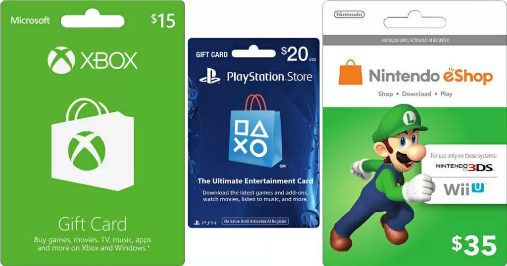 Nintendo and Xbox and Playstation Gift Cards for 10% Off