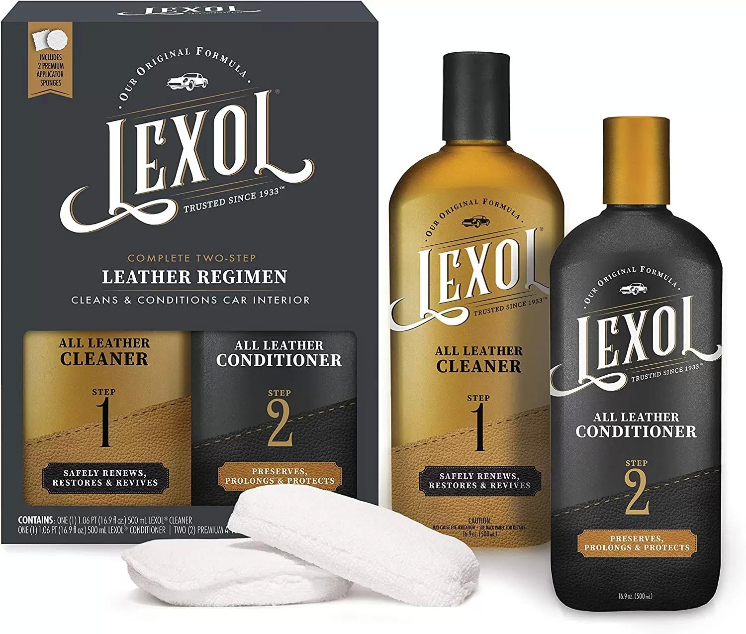 Lexol Car Auto Leather Care Kit Conditioner and Cleaner for $13.67
