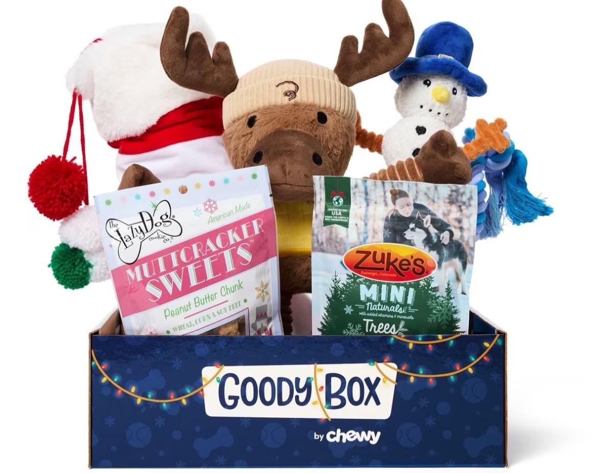 Chewy Goody Box Holiday Cat and Dog Toys and Treats for $12.99