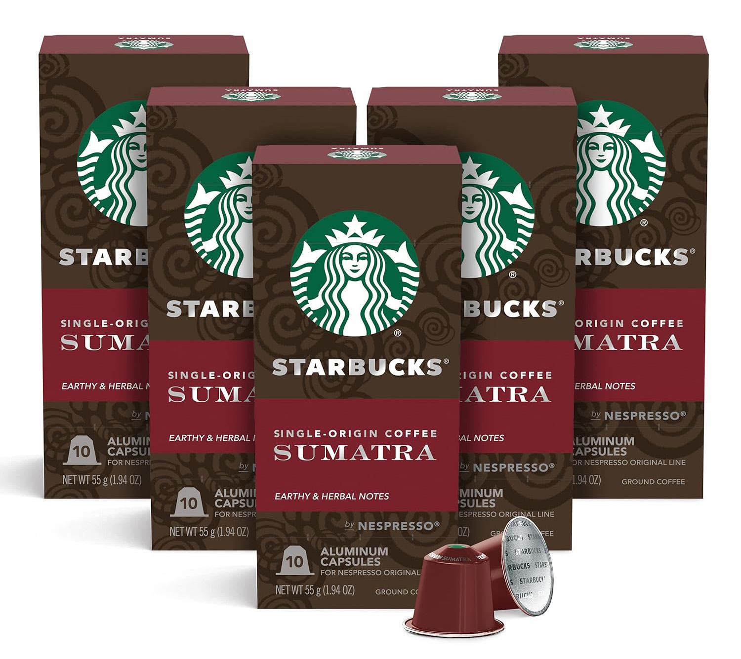 Nespresso Pods Starbucks Sumatra Dark Roast Capsules 50 Pack for $20.26 Shipped
