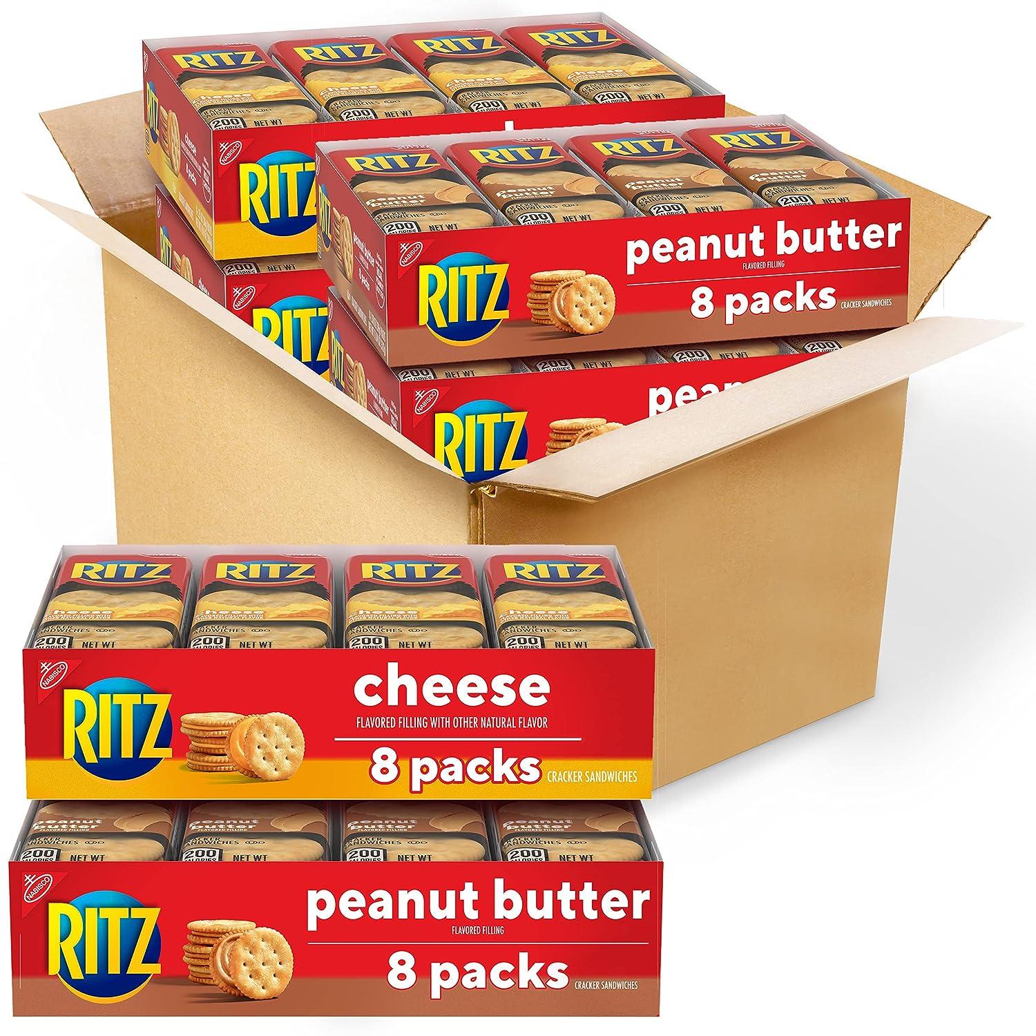Ritz Cheese Peanut Butter Sandwich Crackers Variety Pack 32-Pack for $12.44 Shipped