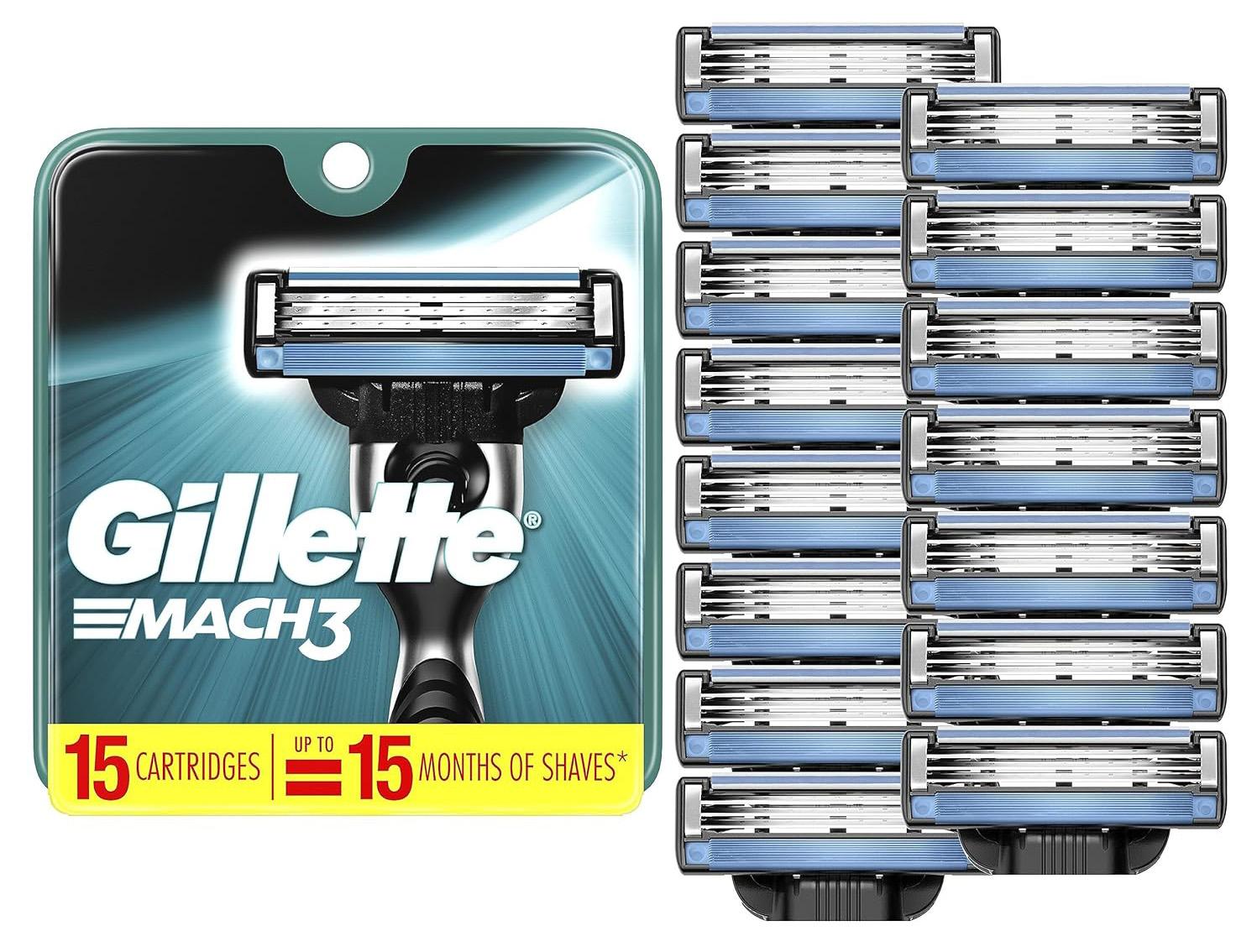 Gillette Mach3 Razor Refills 15 Pack for $20.38 Shipped