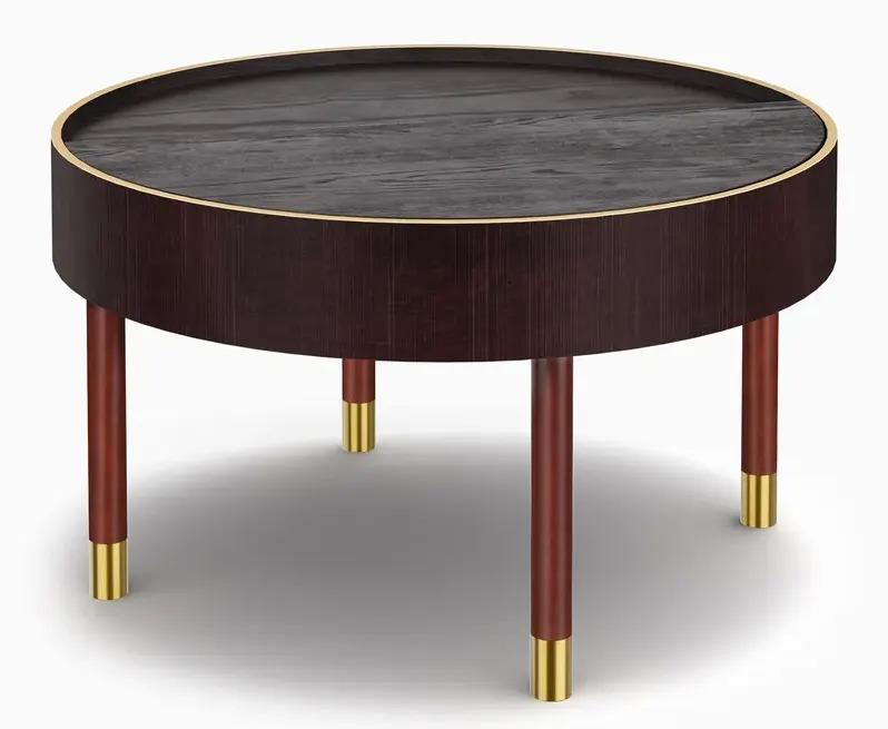 Margaux Japandi Modern Round Rotating Storage Tray Coffee Table for $59.99 Shipped
