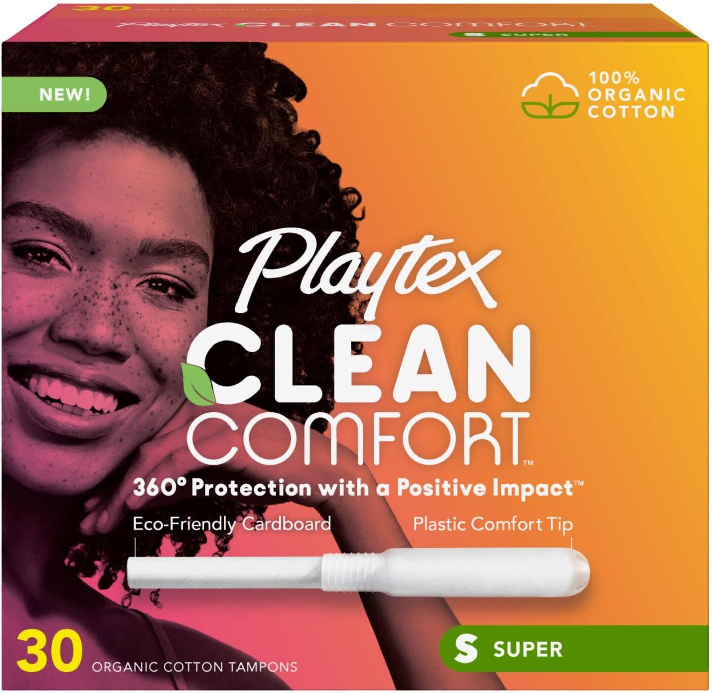 Playtex Clean Comfort Organic Cotton Tampons 30 Pack for $4.39 Shipped