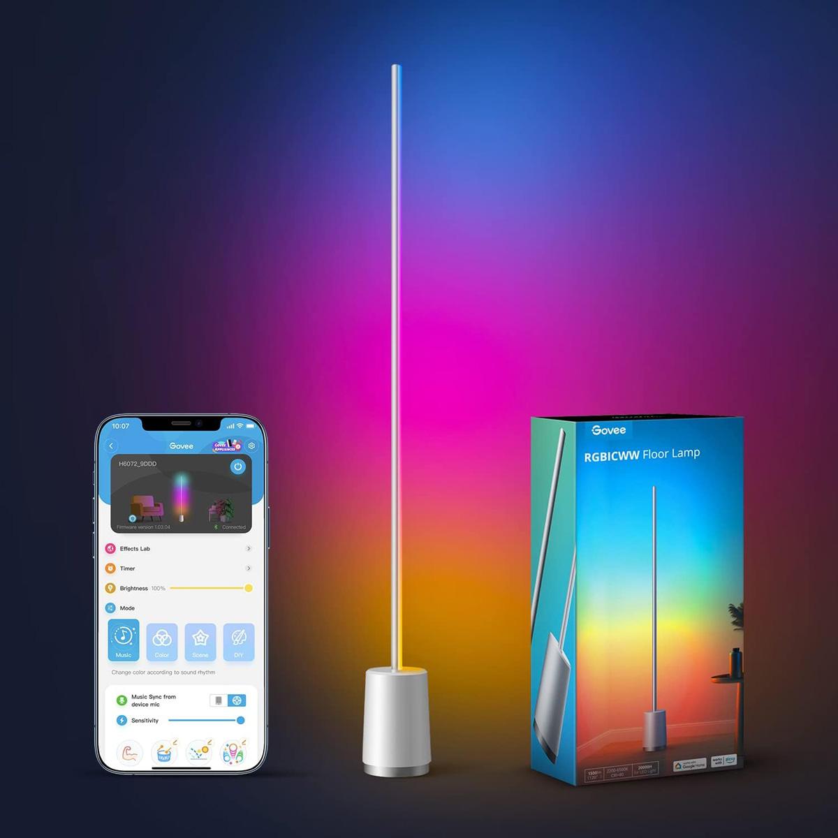 Govee Christmas RGBIC Lyra Color Changing Corner Floor Lamp for $89.99 Shipped