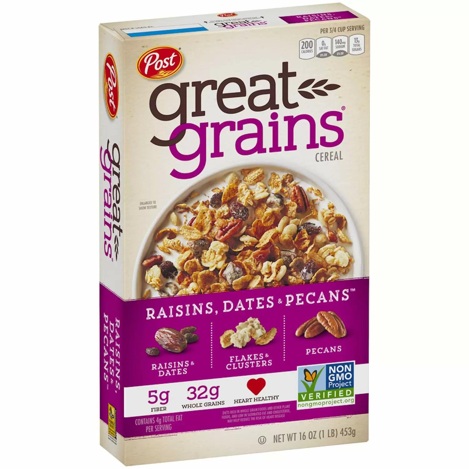 Post Great Grains Raisins Dates  and Pecans Whole Grain Cereal for $3.04 Shipped