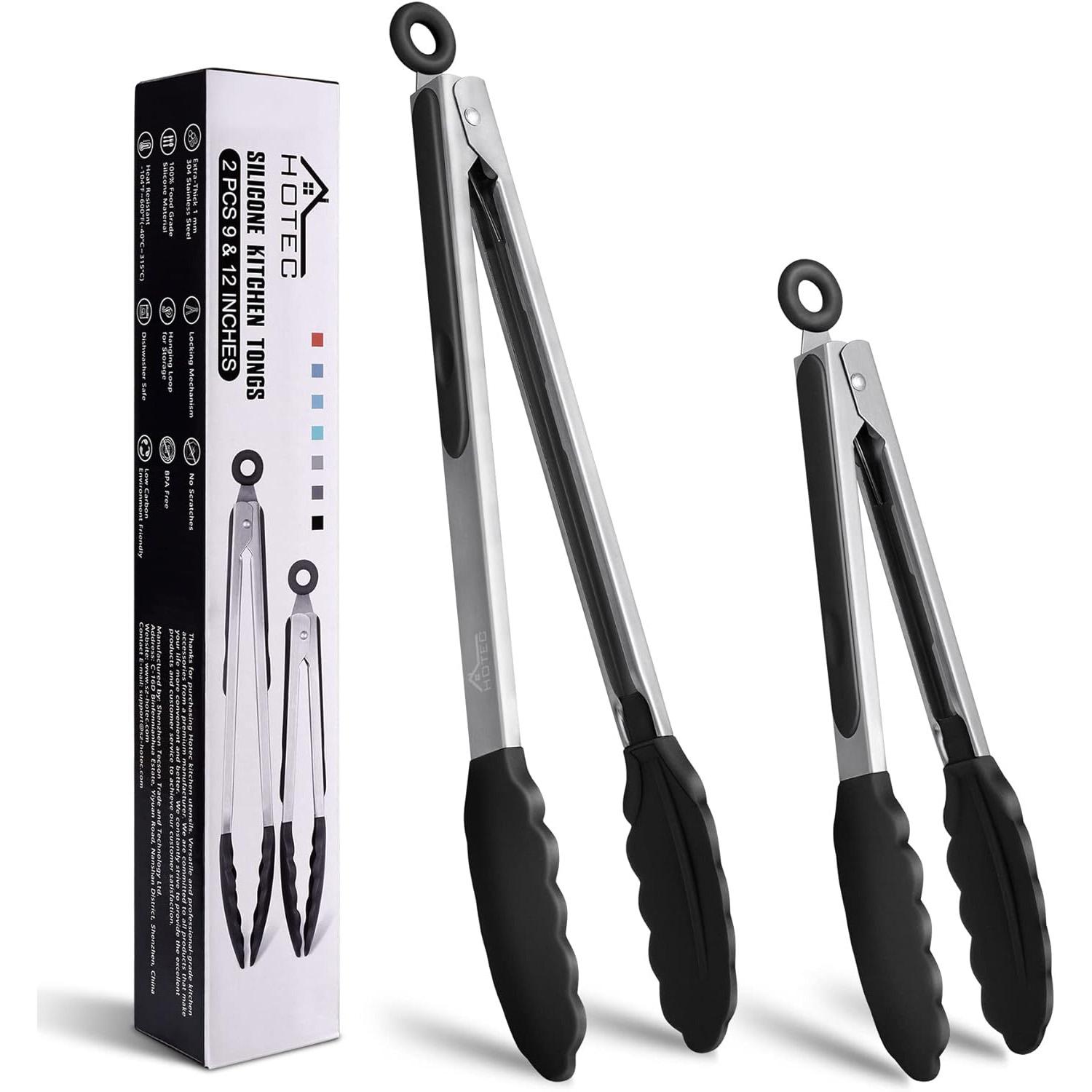 Premium Stainless Steel Locking Kitchen Tongs for $3.99