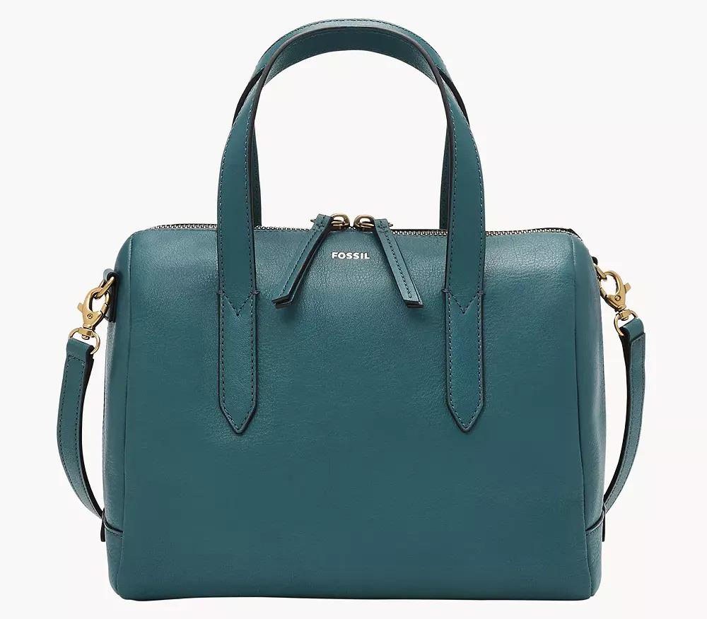 Fossil Women's Sydney Satchel Leather Zip Top Purse for $59 Shipped