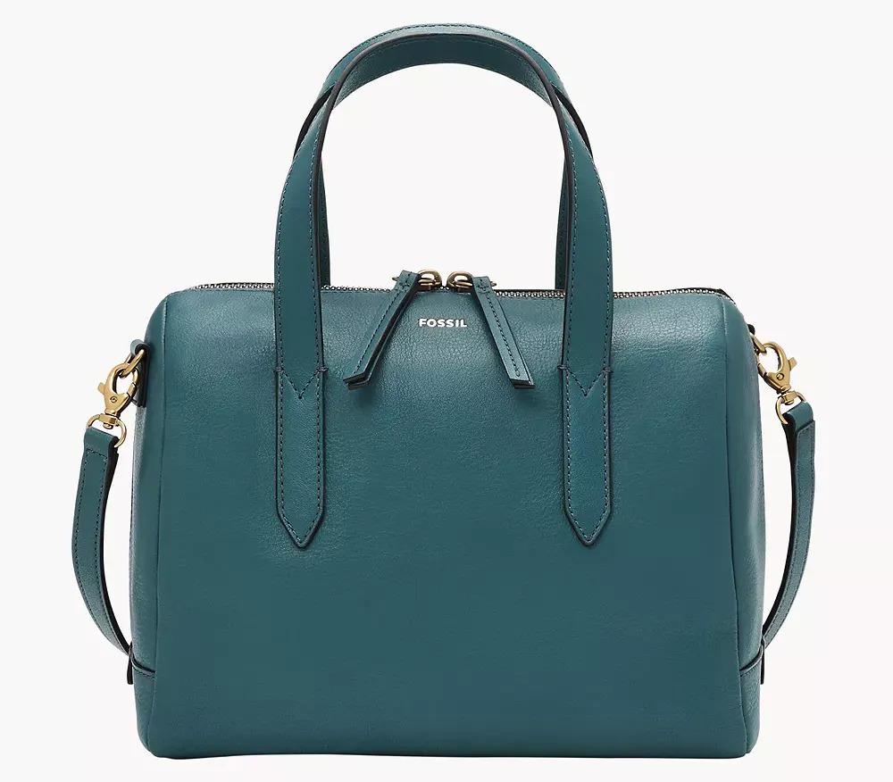 Fossil Women\'s Sydney Satchel Leather Zip Top Purse for $59 Shipped