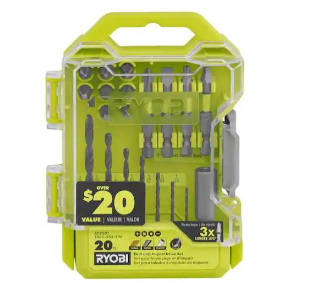 20-Piece Ryobi Drill & Impact Drive Kit A98201 for $5.97 Shipped