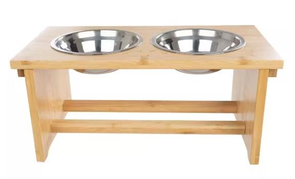 Petmaker Elevated 2-Bowls Bamboo Dog Feeder for $15.99 Shipped