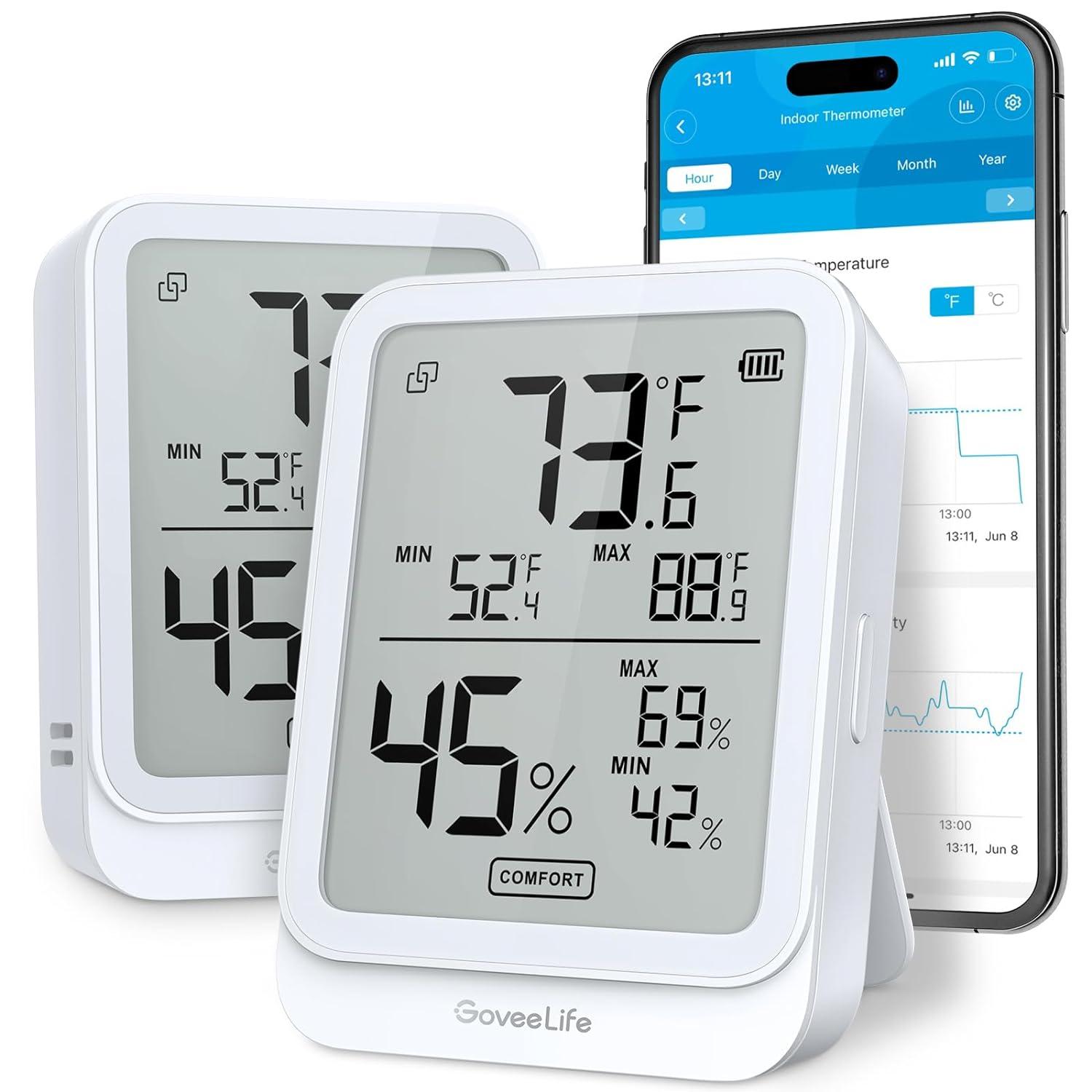 GoveeLife Hygrometer Thermometer H5104 2 Pack for $17.67