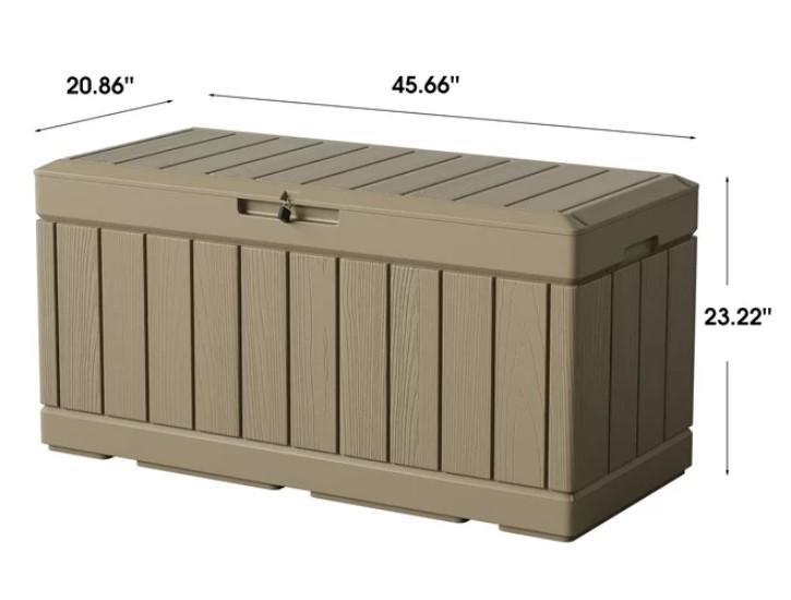 Homall 82 Gallon Resin Outdoor Storage Lockable Deck Box for $69.99 Shipped