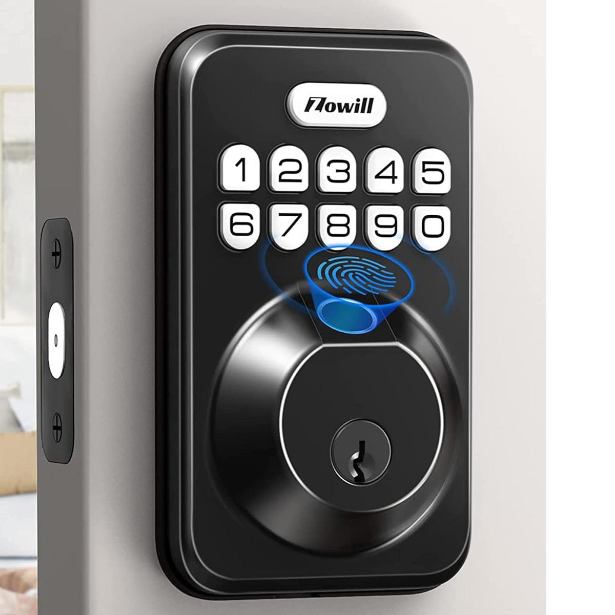 Zowill Keyless Entry Lock Keypad Deadbolt with Biometric Fingerprints for $21.59