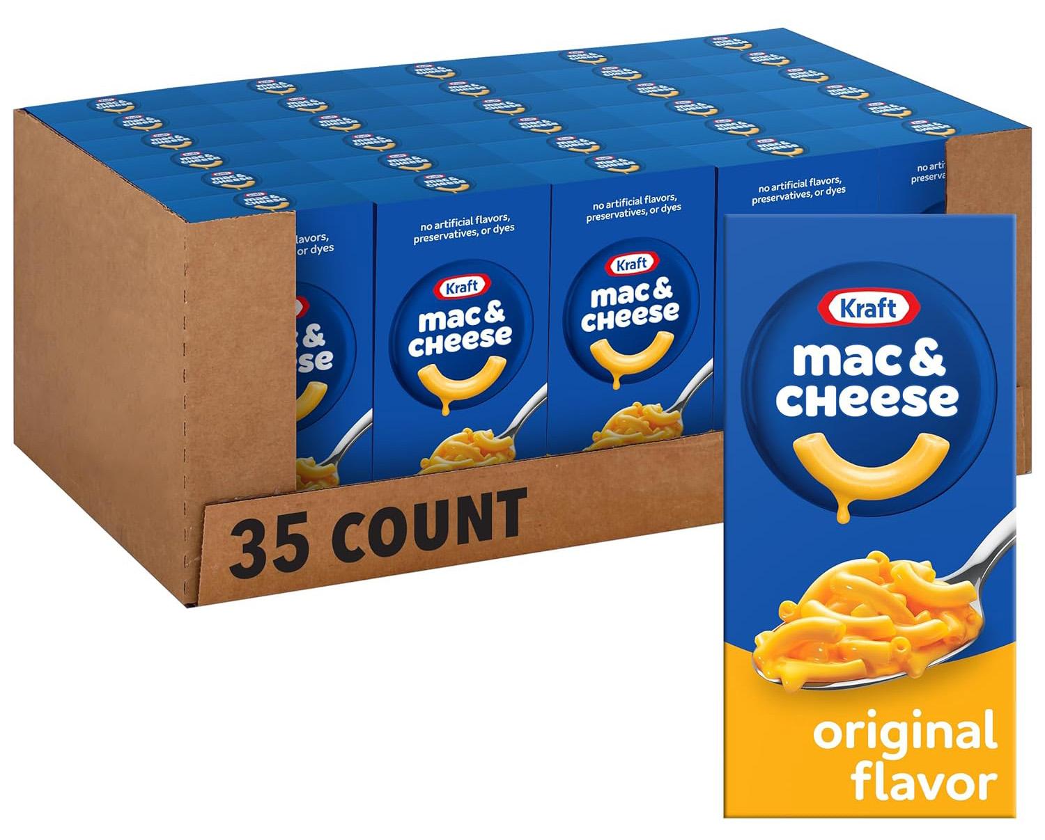 Kraft Original Flavor Macaroni and Cheese Dinner 35 Pack for $24.23