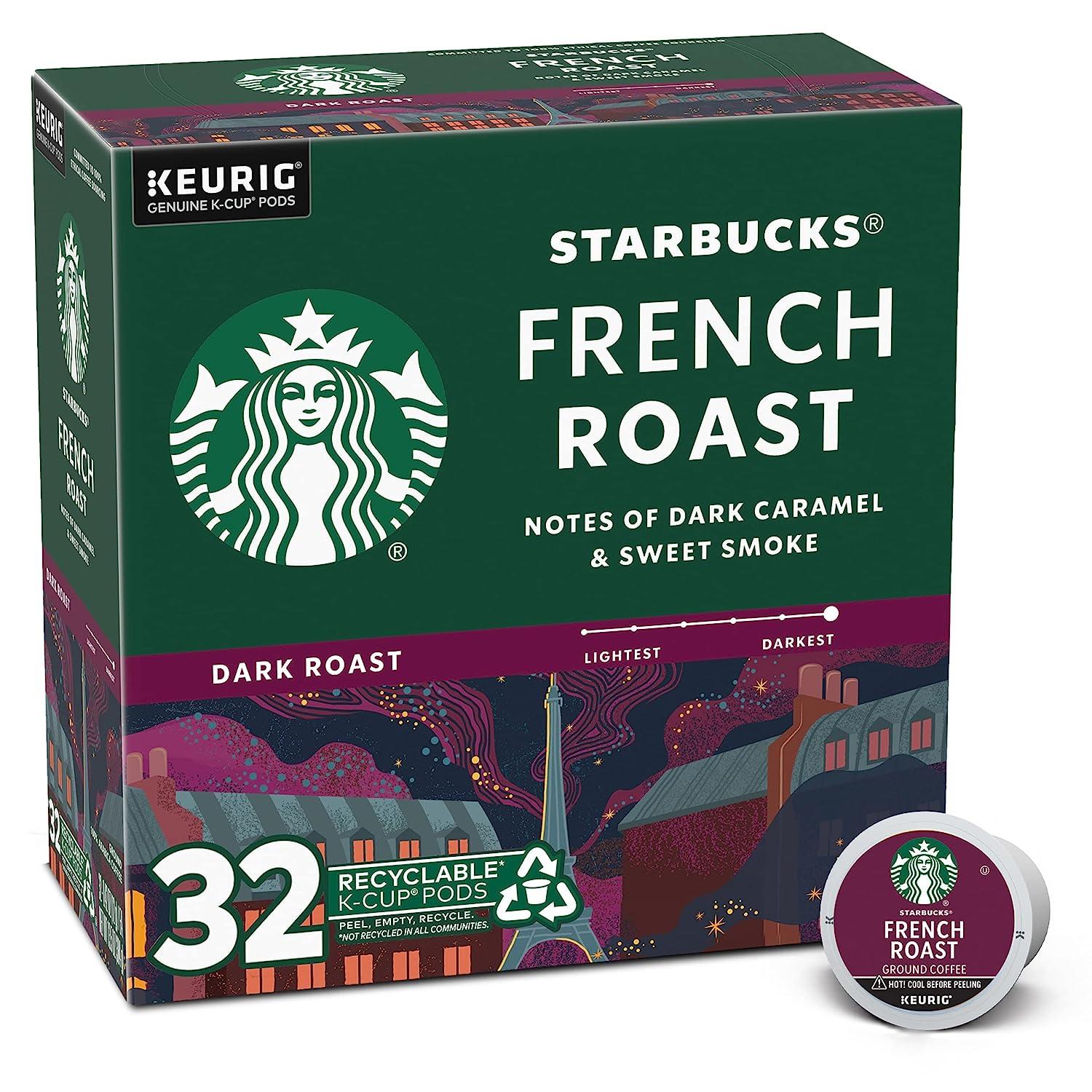 Starbucks Dark Roast French Roast K-Cup Coffee Pods 32 Pack for $13.29