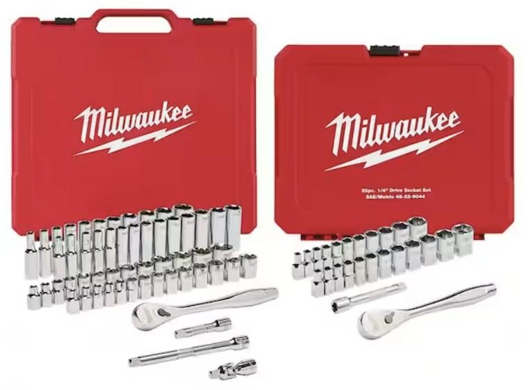 Milwaukee Drive SAE Metric Ratchet Socket Mechanics Tool Set for $124.99 Shipped