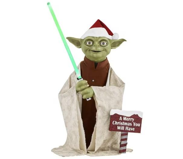 Star Wars Motion-Activated Yoda Animatronic with LED Lightsaber for $49.75