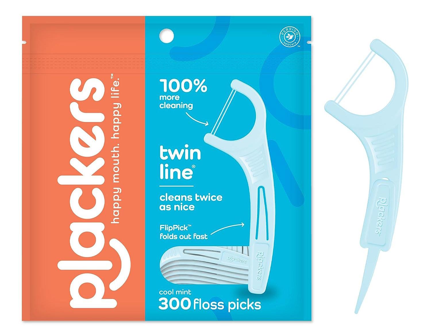 Plackers Twin-Line Dental Flossers 300 Pack for $5.86 Shipped