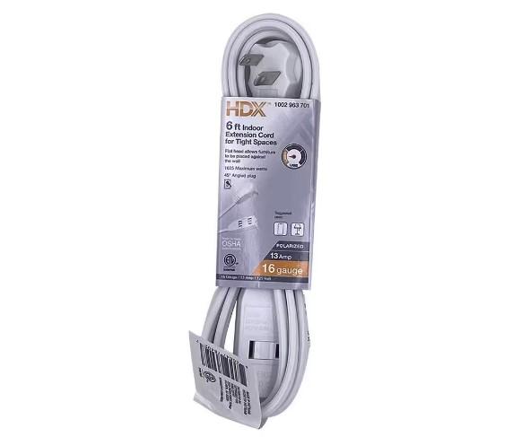 HDX Light Duty Indoor Tight Space Extension Cord for $0.99
