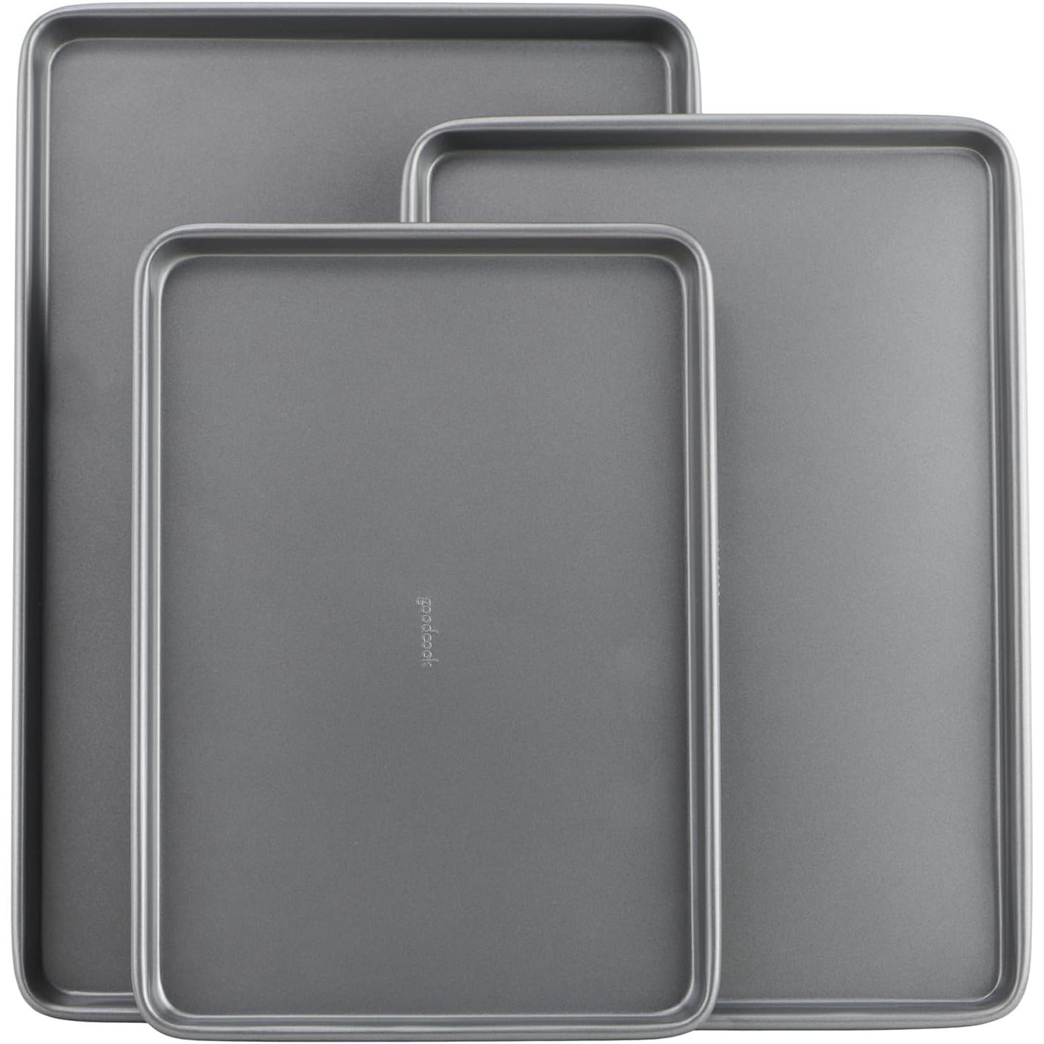 GoodCook Nonstick Steel Cookie Sheet Set for $15.03