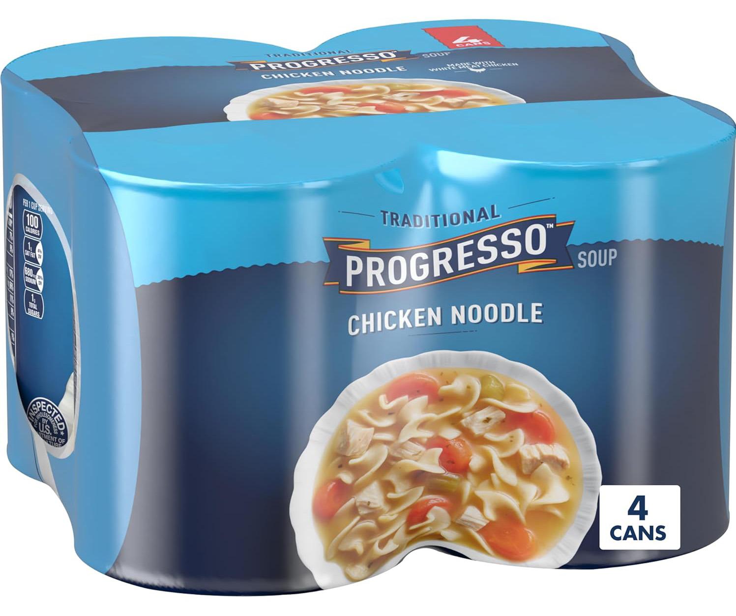 Progresso Traditional Chicken Noodle Soup 4 Pack for $5.88