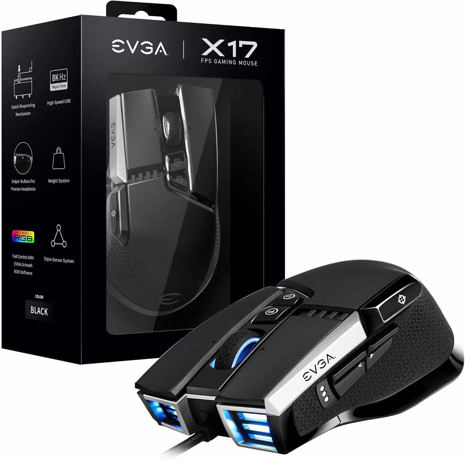 EVGA X17 Wired Optical Gaming Mouse for $17.99