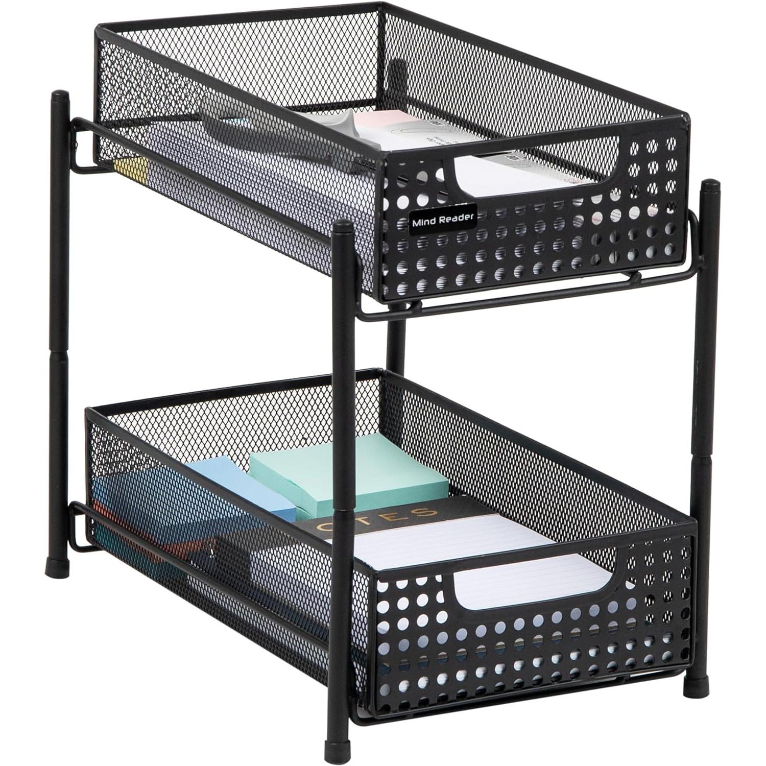 Mind Reader 2-Tier Heavy Duty Mesh Storage Baskets Organizer for $10.27