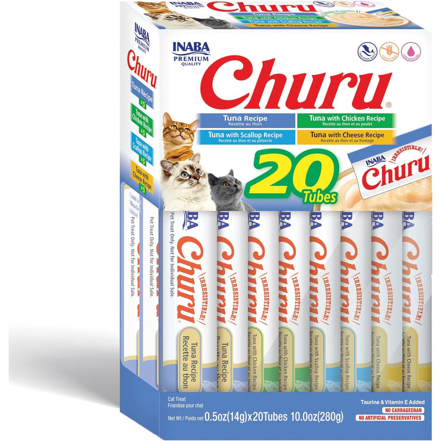 Inaba Churu Squeezable Puree Cat Treats 20 Pack for $8.61