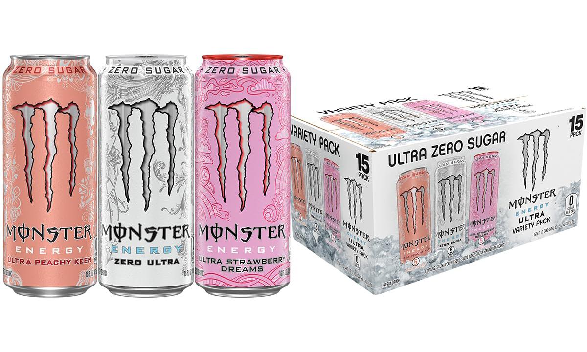 Monster Energy Ultra Zero Sugar Energy Drinks 15 Pack for $16.24