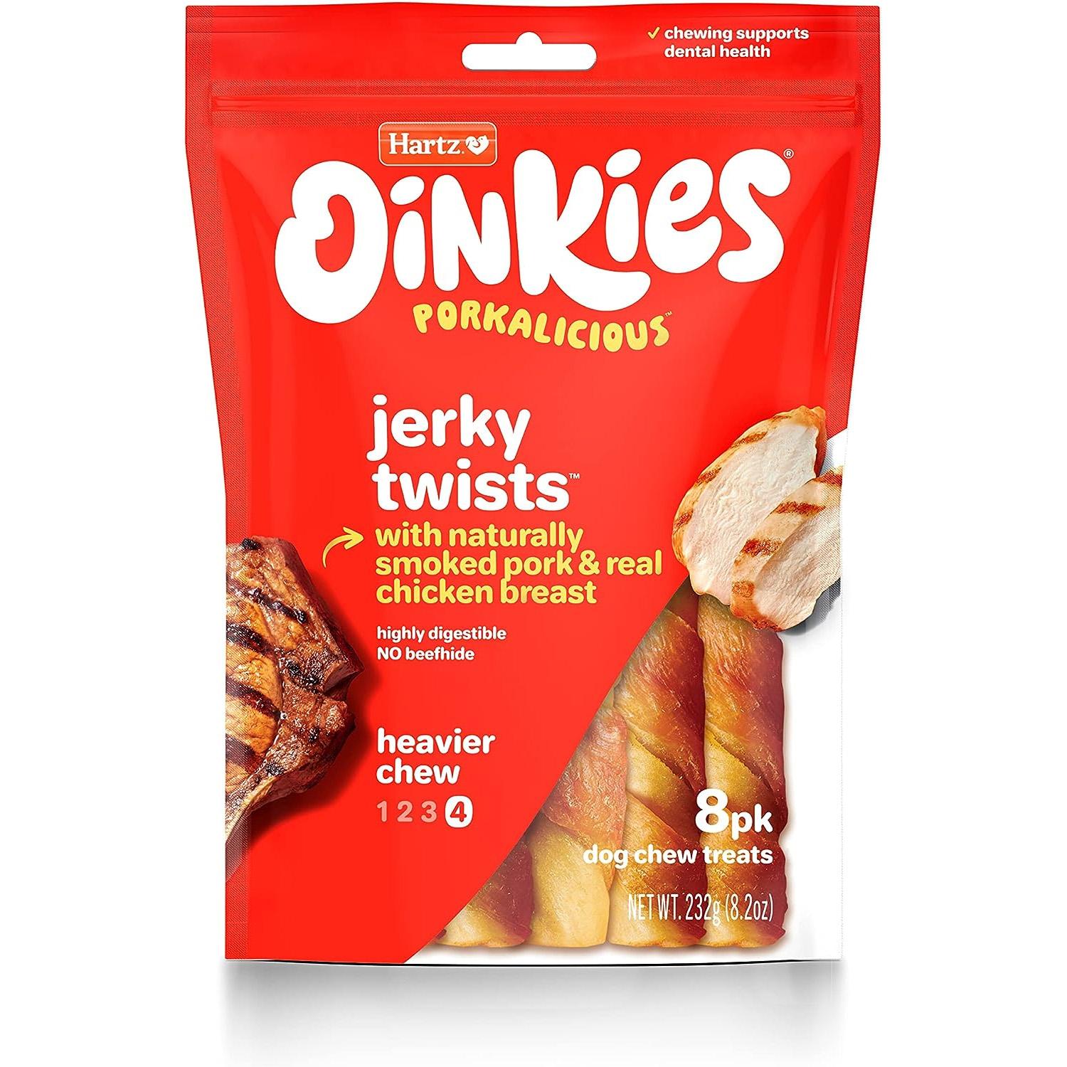 Porkalicious Smoked Pig Skin Chicken Jerky Twists Dog Treats for $5.45