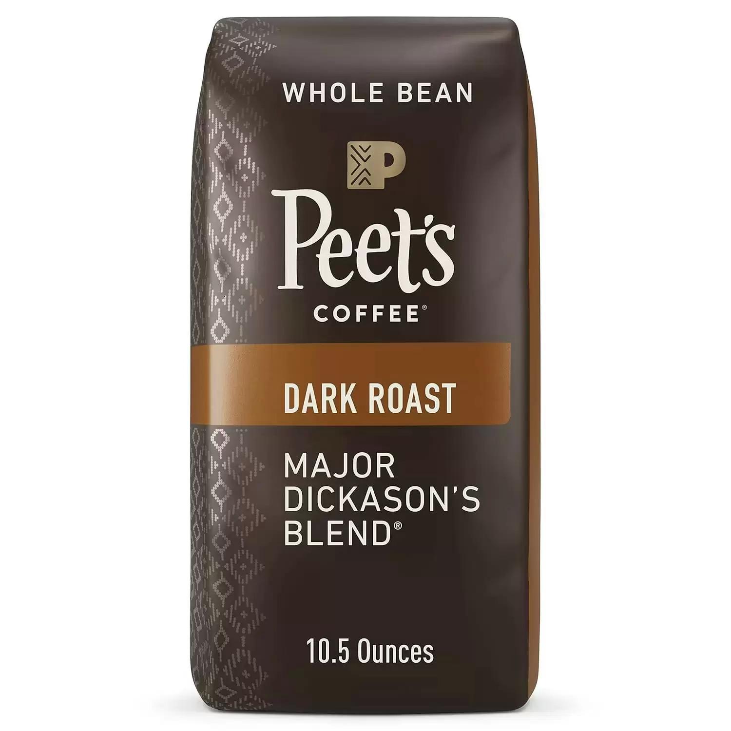 Peets Dark Roast Major Dickasons Blend Whole Bean Coffee for $5.42