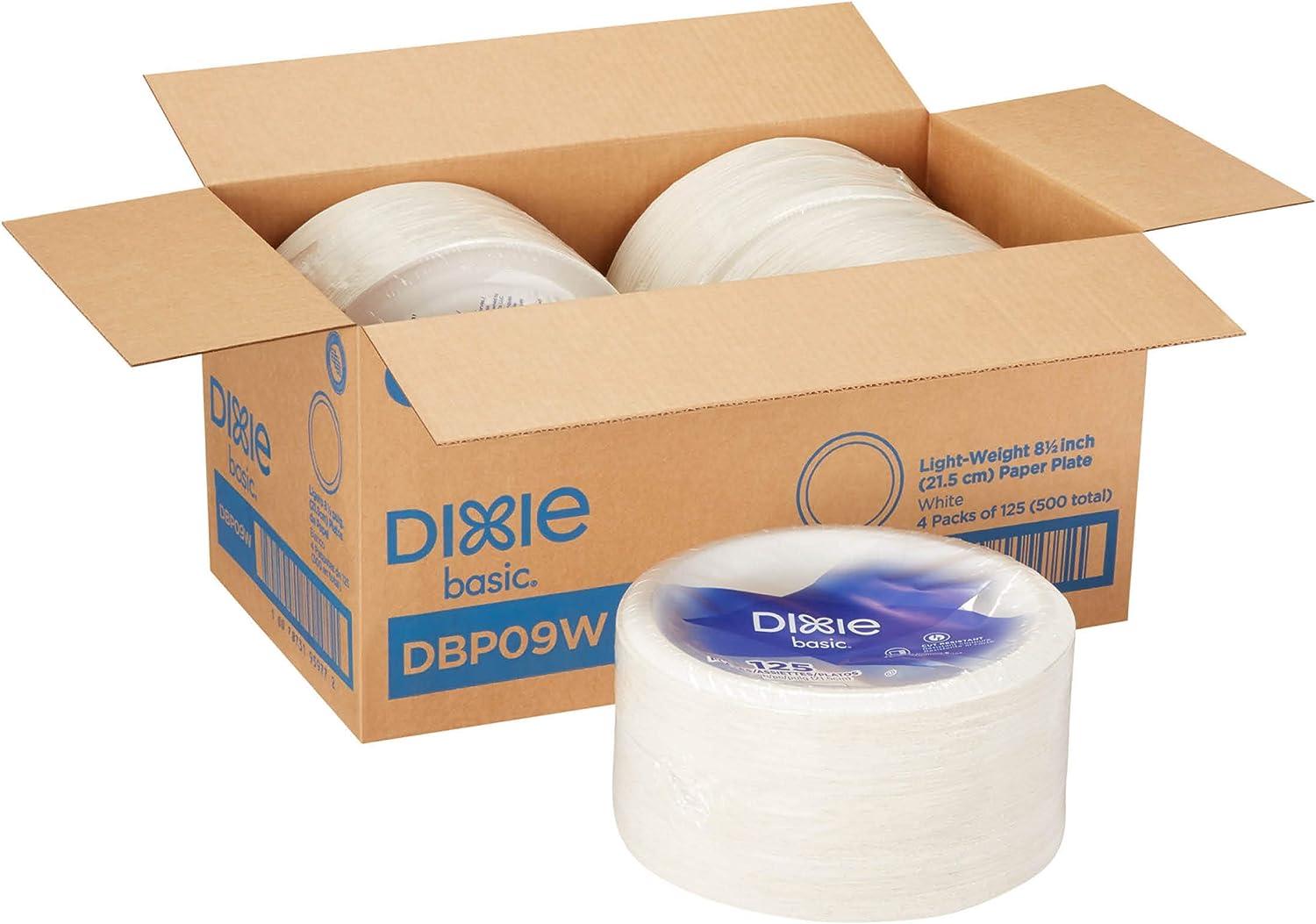 Dixie Basic 8.5in Light-Weight Paper Plates 500 Pack for $21.17